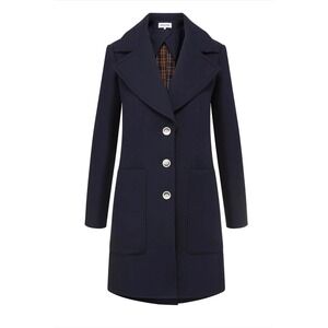 Veronica Beard Grover Navy Blue Water-Repellent Trench Coat cotton twill size 4